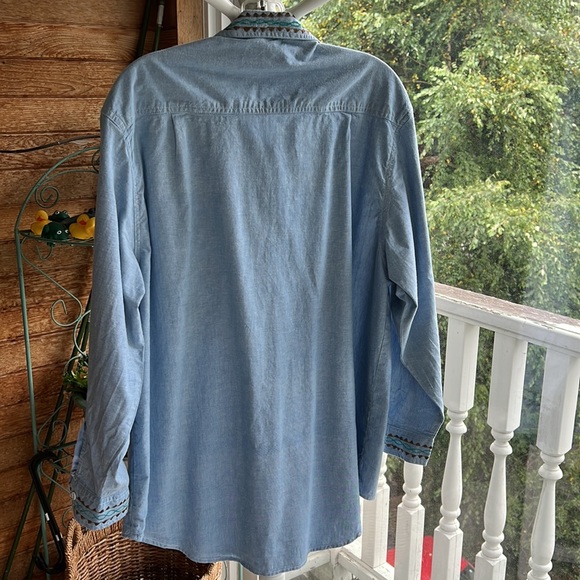 Cotton chambray embroidered tunic/blouse - Picture 5 of 6